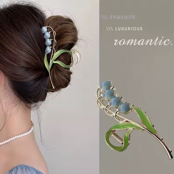 Vintage Garden Blue Lily of the Valley Elegance Hair Clip main image 10
